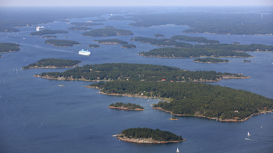 Aerial photo of Stockholm´s archipelago