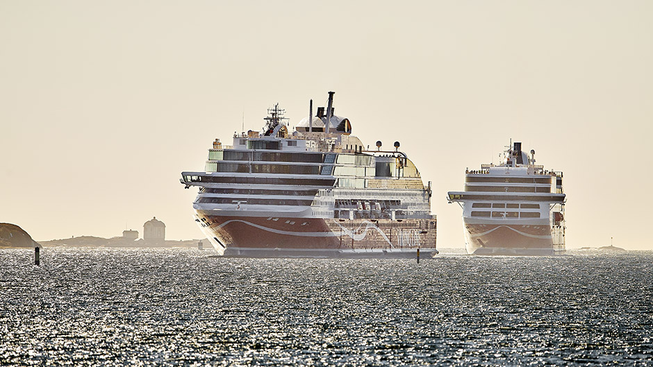 Viking Grace and Viking Glory at sea