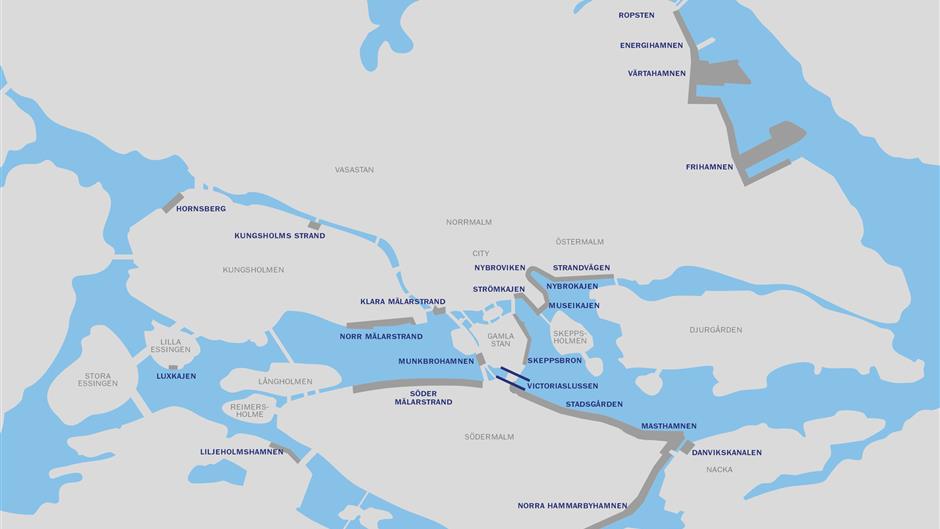 Map of Ports of Stockholm´s port areas in Stockholm