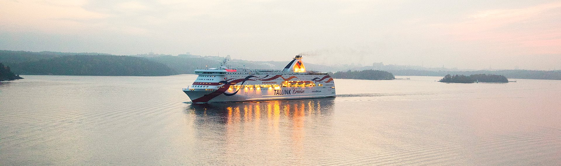 Vessel in sunset